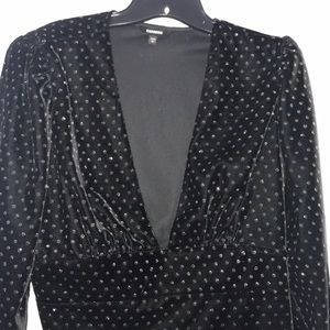 Black velvet sparkly shirt